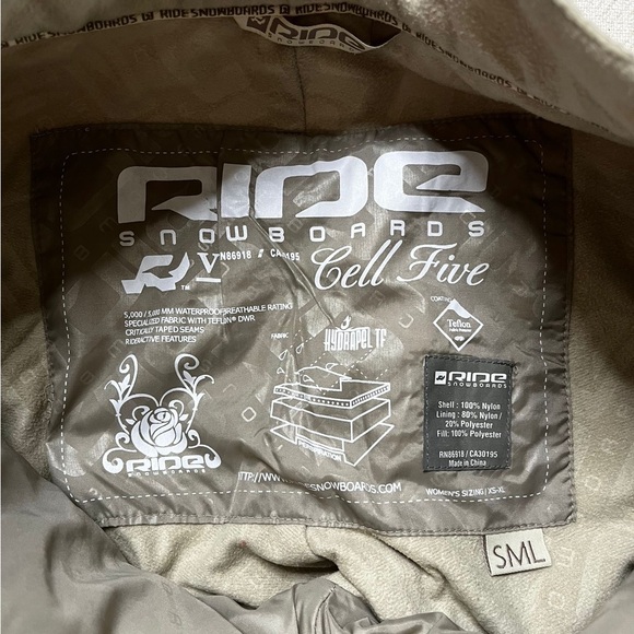 Ride Snowboards Light Beige Teflon Snowboarding Winter Snow Pants S - Picture 4 of 7